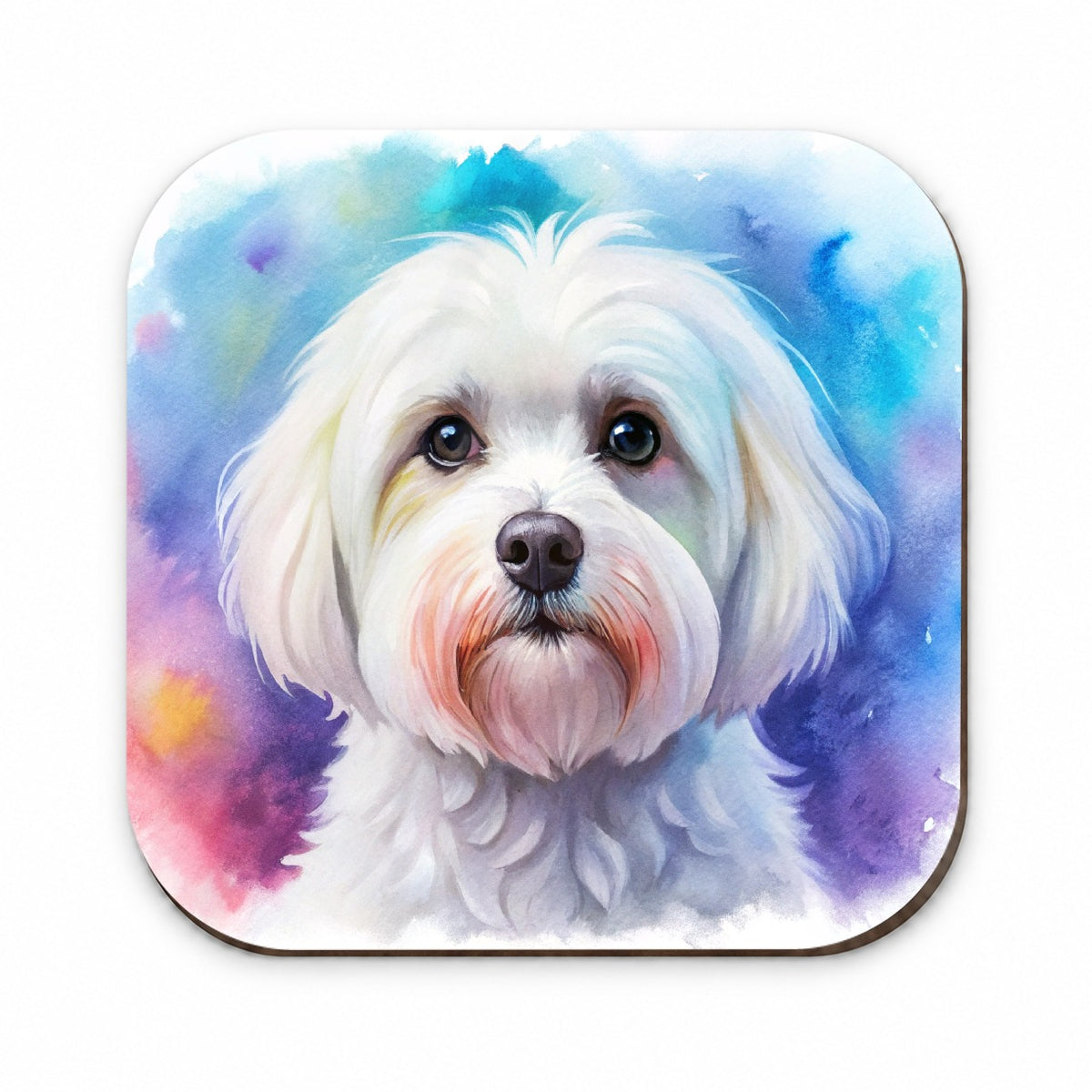 Maltese Dog Watercolor Style Fridge Magnet