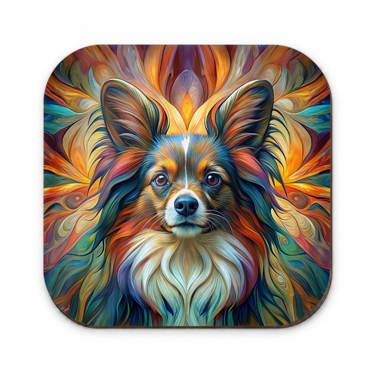 Papillon Dog Abstract Art Fridge Magnet