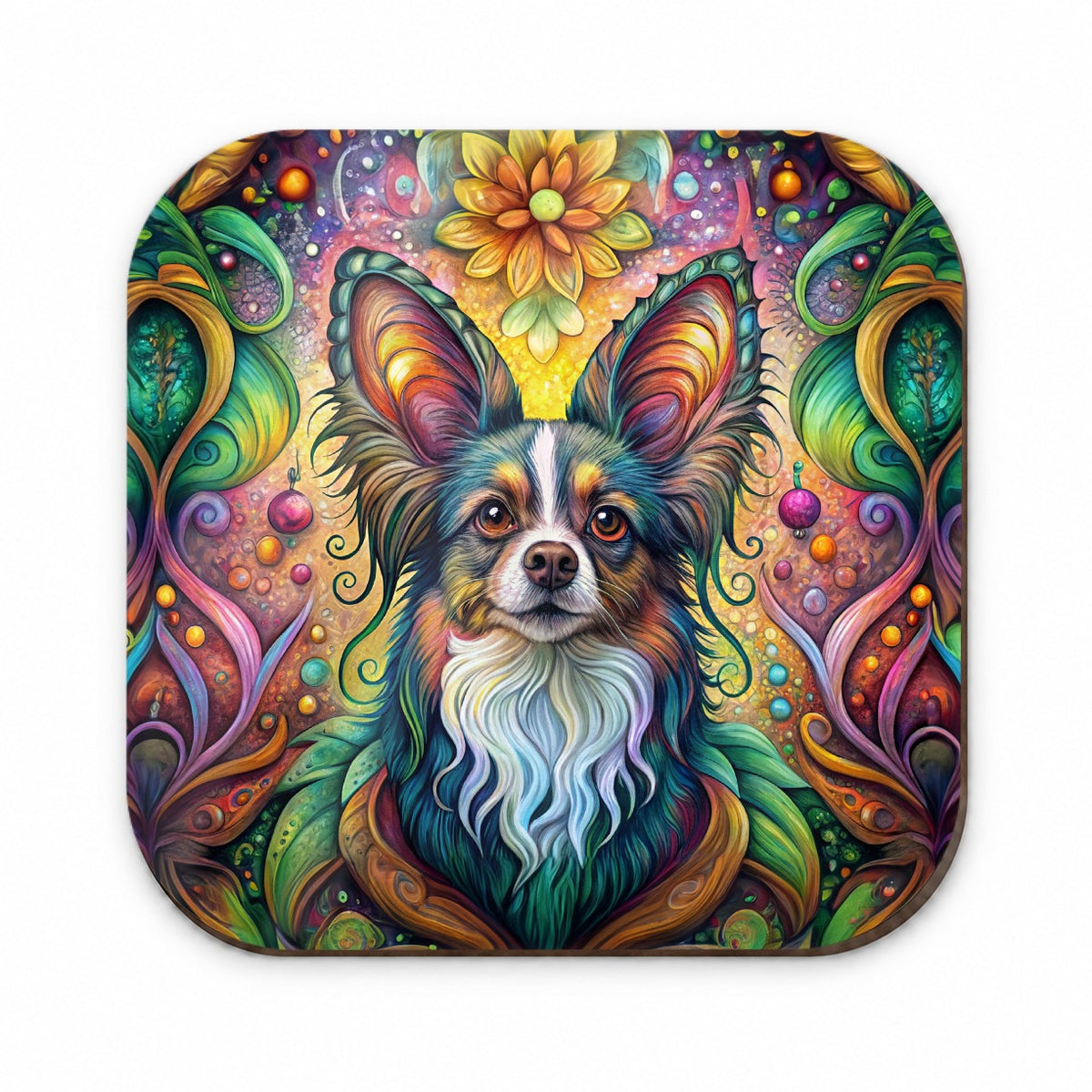 Papillon Dog Bohemian Art Fridge Magnet
