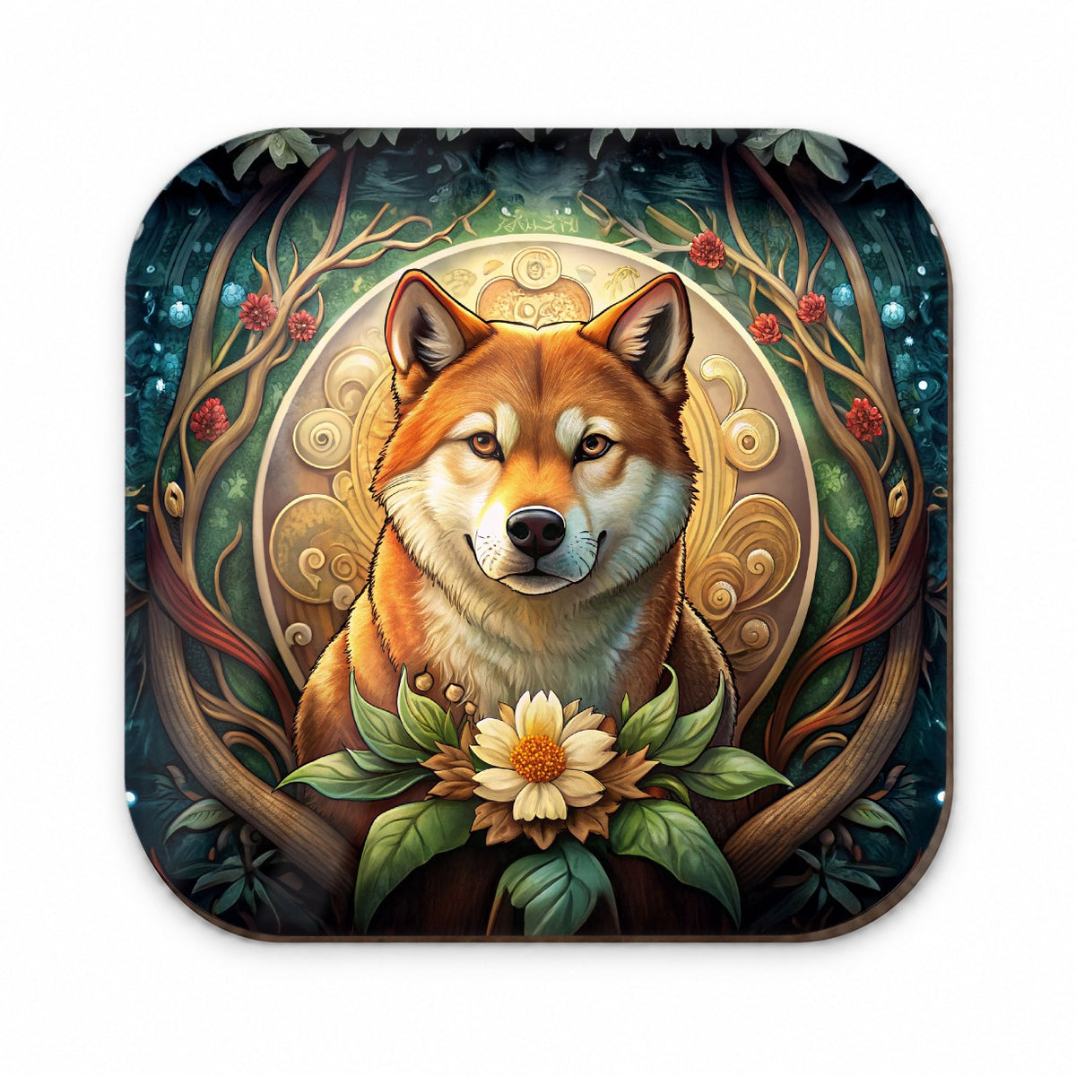 Shiba Inu Dog Art Nouveau Fridge Magnet