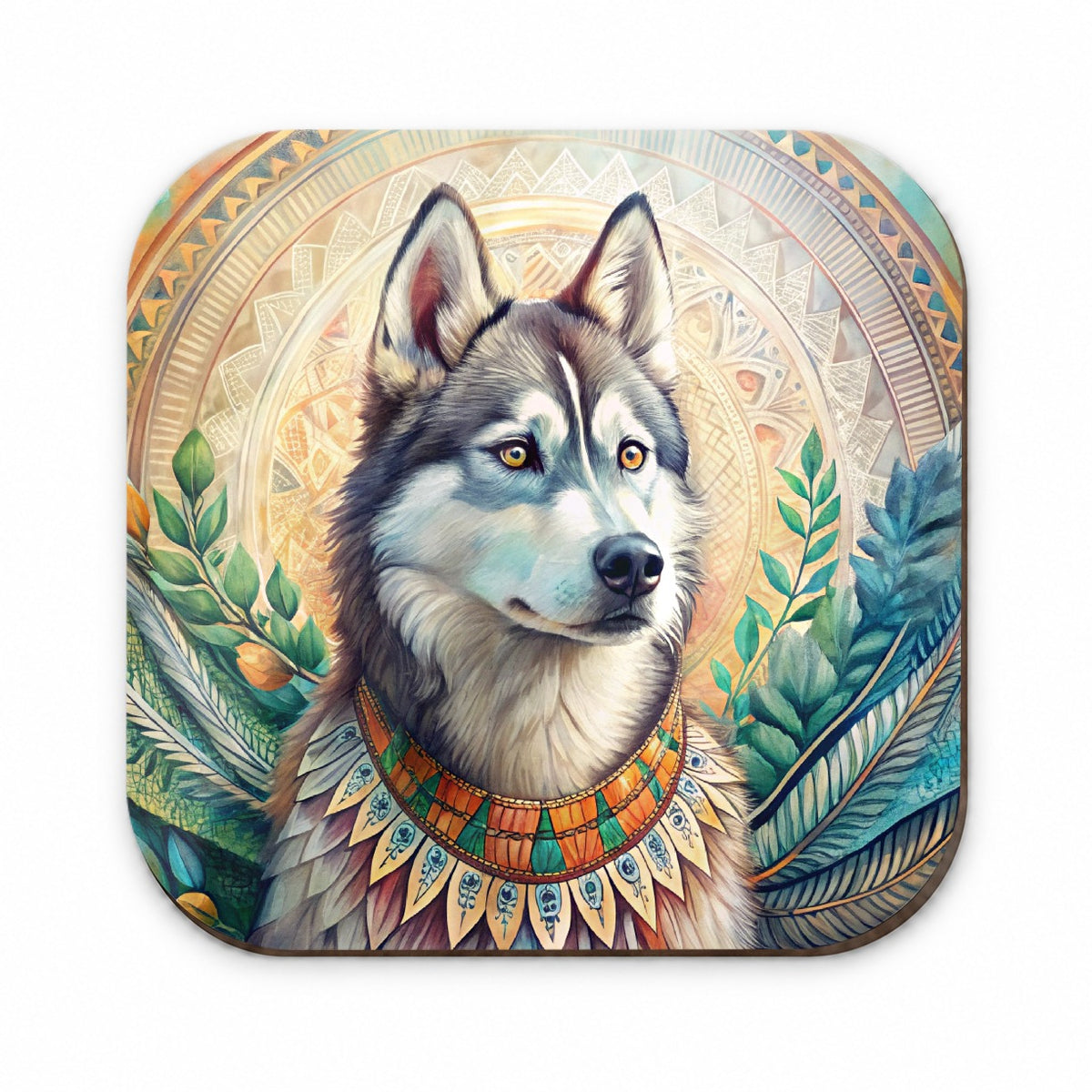 Siberian Husky Dog French Bohemian Art Fridge Magnet