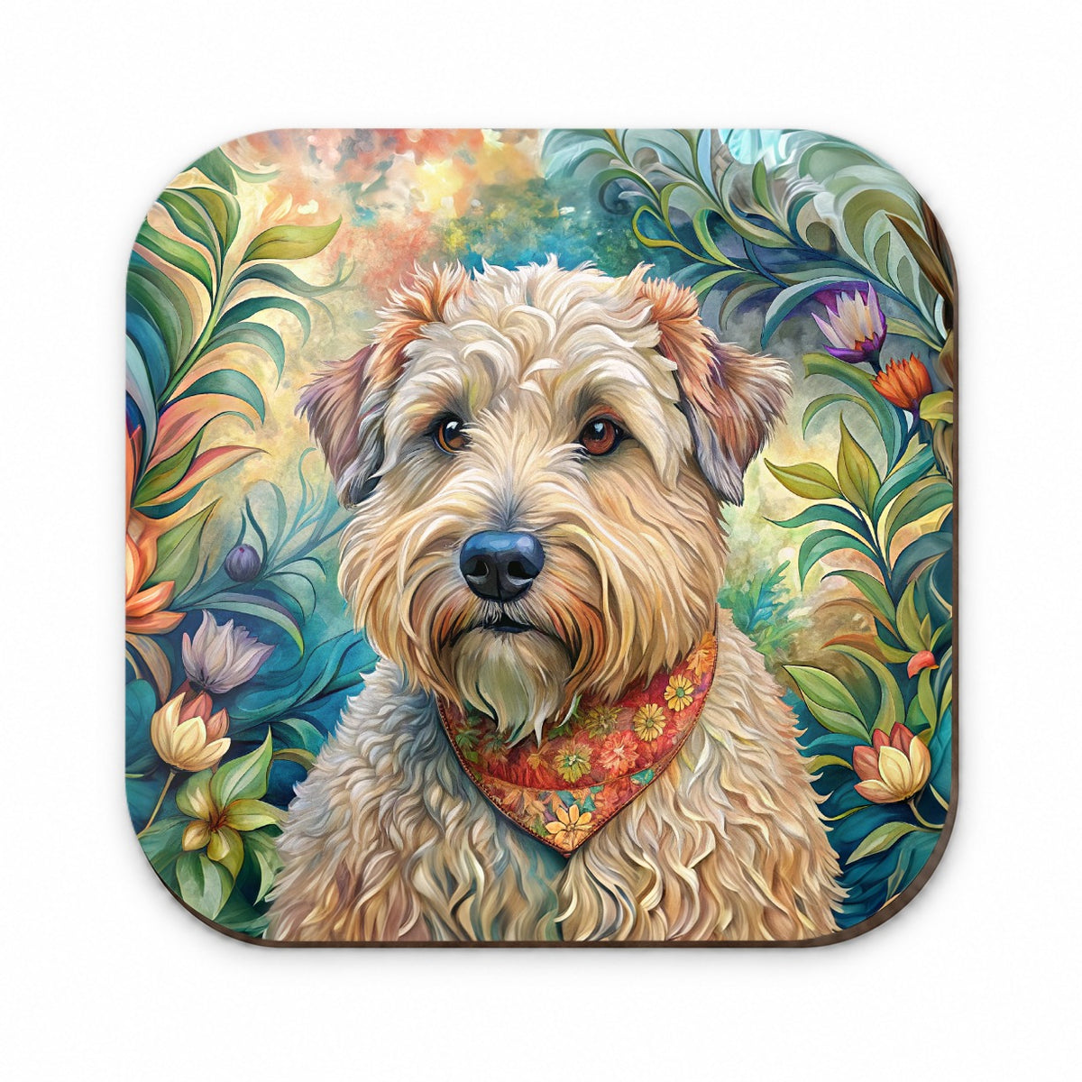 Soft Coated Wheaten Terrier Dog French Bohemian Art Fridge Magnet