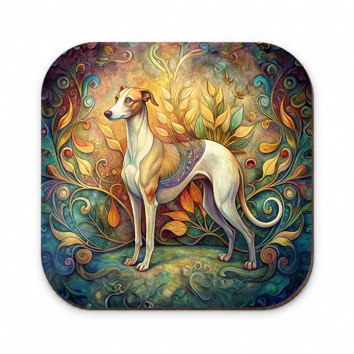 Whippet Dog Art Nouveau Fridge Magnet
