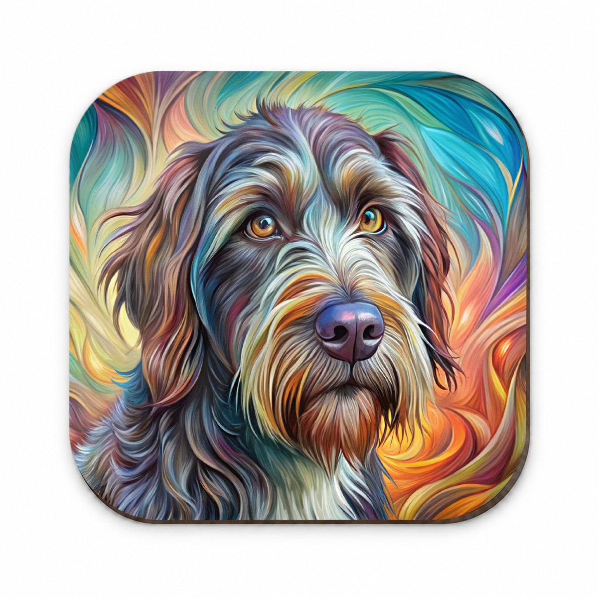 Wirehaired Pointing Griffon Dog Abstract Art Fridge Magnet