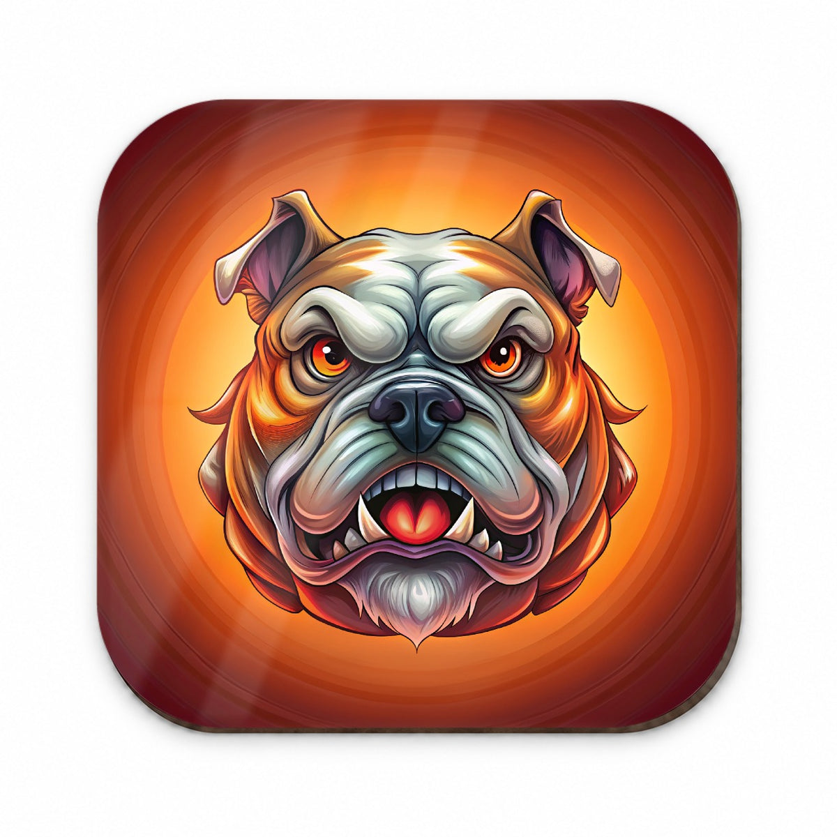 Angry Bulldog Cartoon Face Fridge Magnet