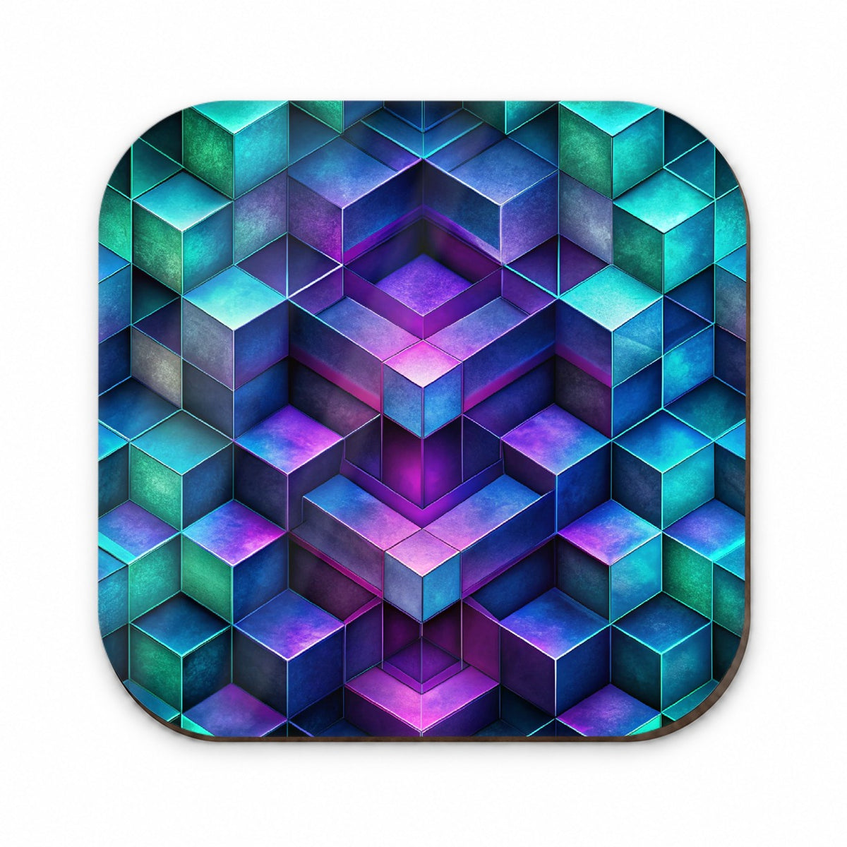 Chunky Angular Blue Purple Green Design Pattern Fridge Magnet