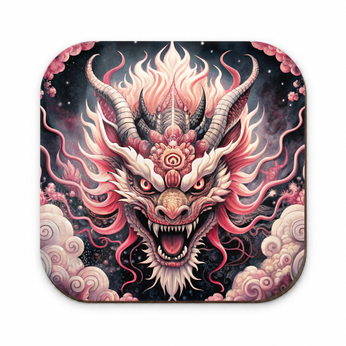 Japanese Asian Pink Spirit Dragon Art Fridge Magnet