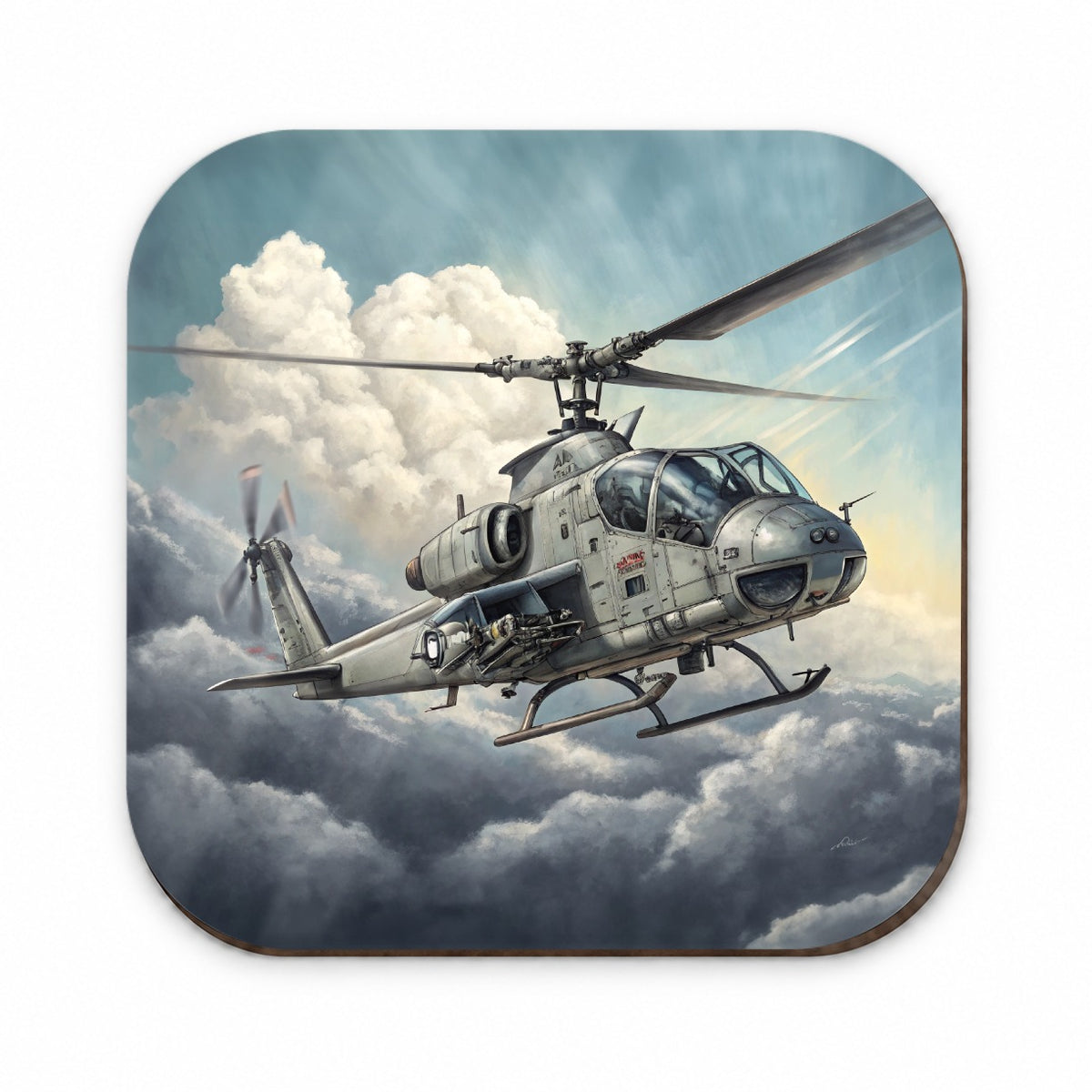 Military Attack Helicopter In Flight Fridge Magnet