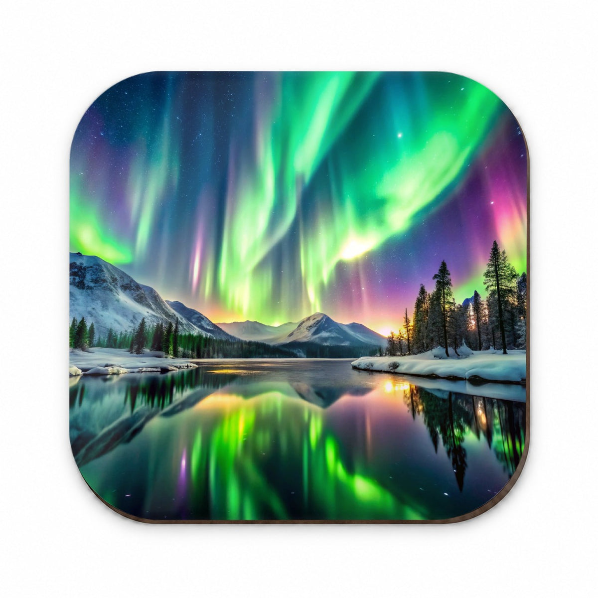 Northern Lights Over Lake Fridge Magnet