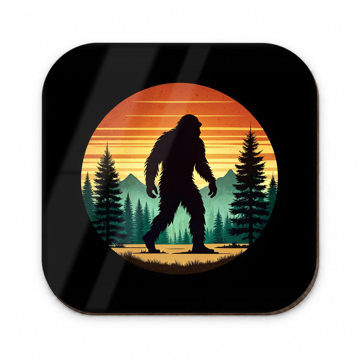 Retro Bigfoot Walking In The Forest Fridge Magnet