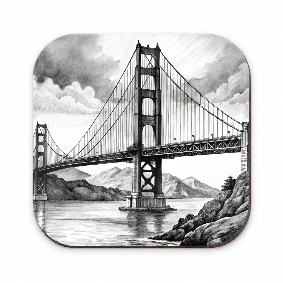 Sketch Of Golden Gate Bridge San Francisco California Fridge Magnet