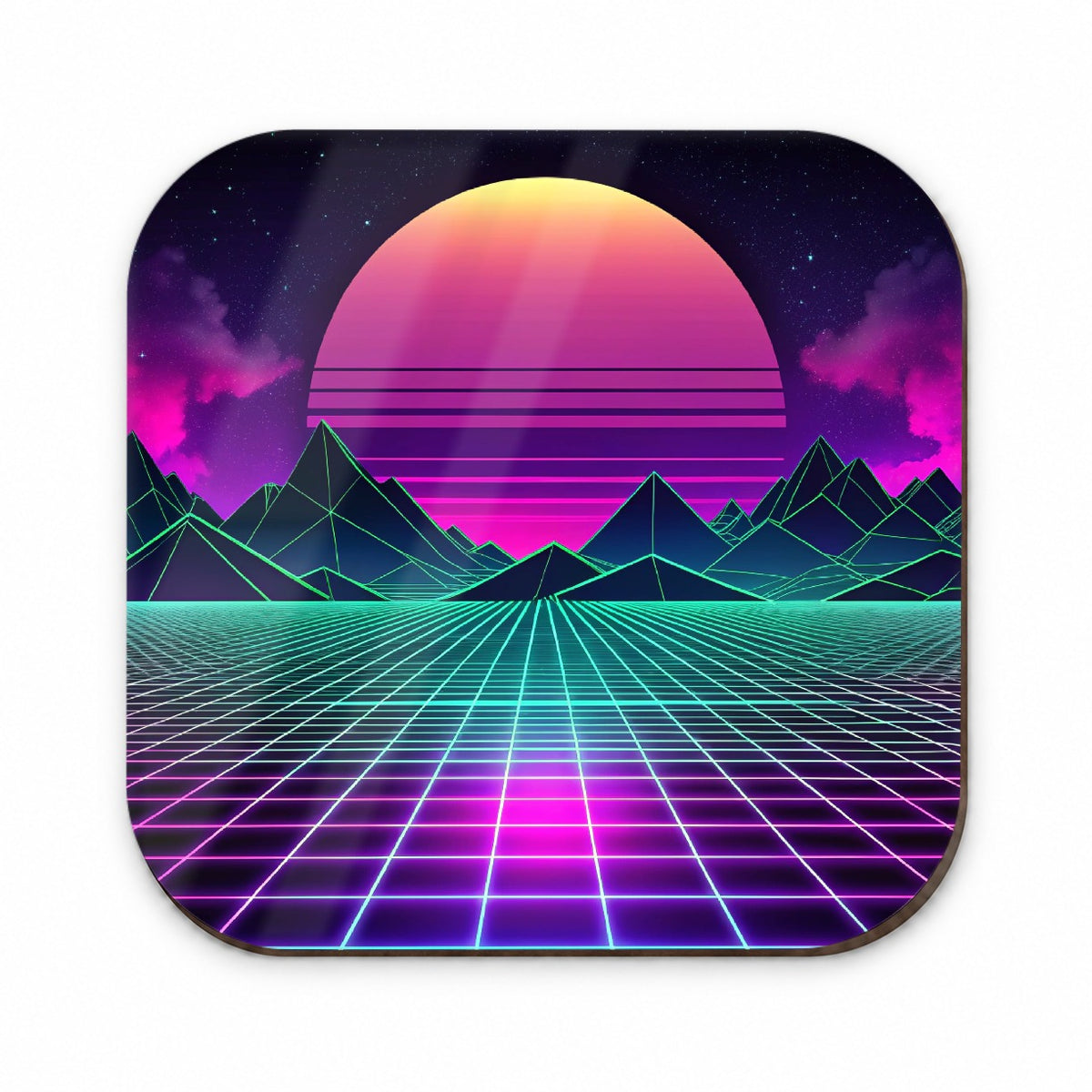 Vaporwave Retro Vector Vivid Landscape Fridge Magnet