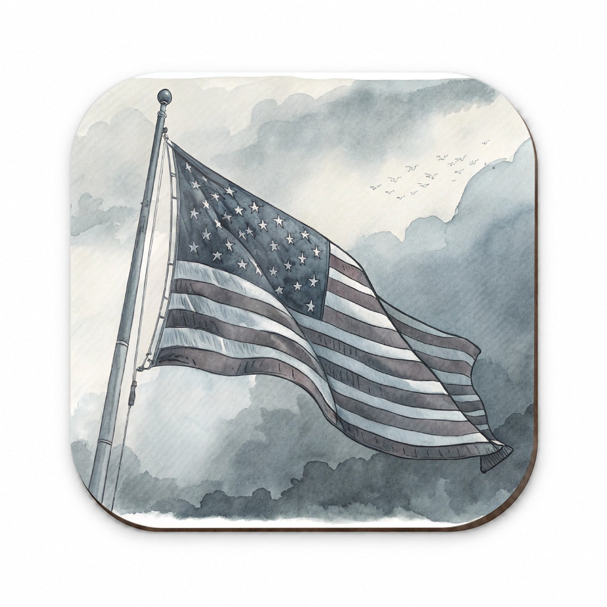 Gray American Flag Watercolor USA United States Fridge Magnet
