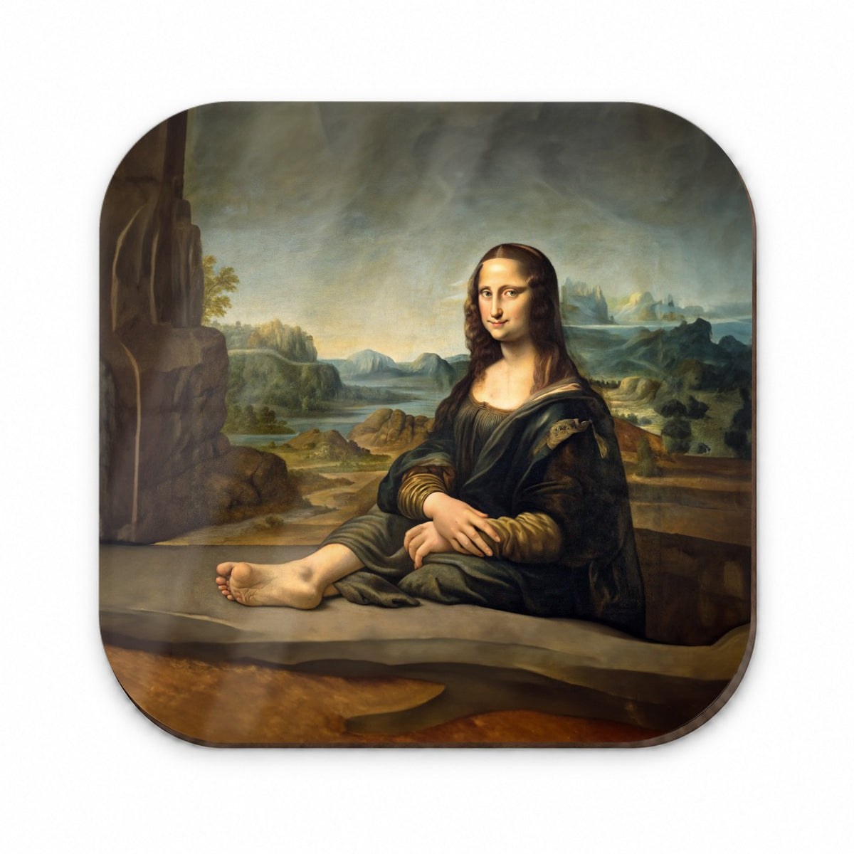 Mona Lisa With Foot Funny Fridge Magnet