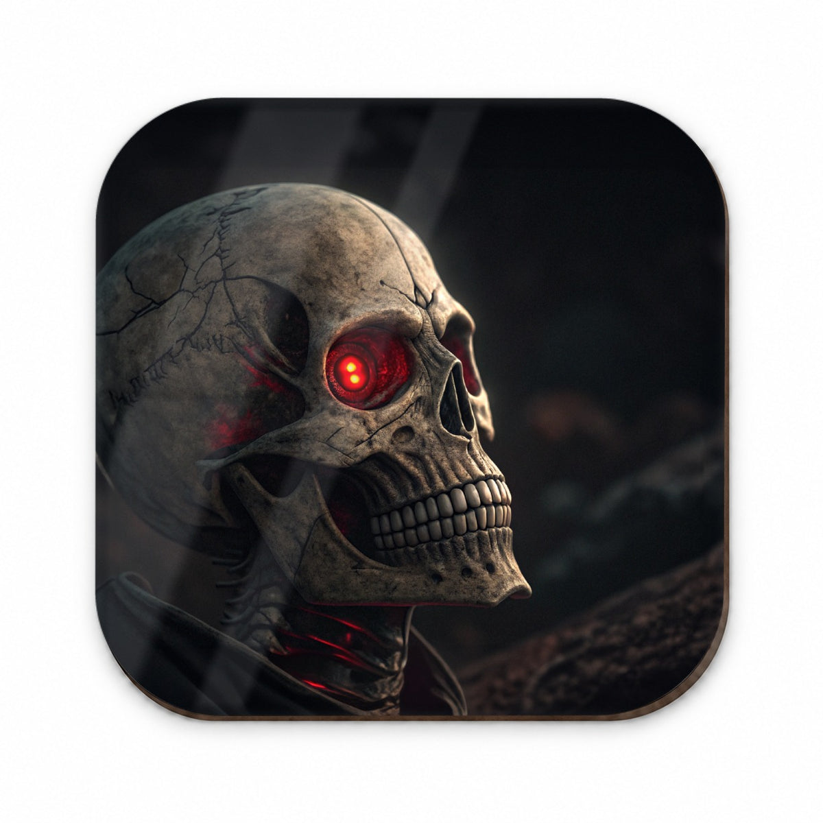 Skull With Red Eyes Fridge Magnet