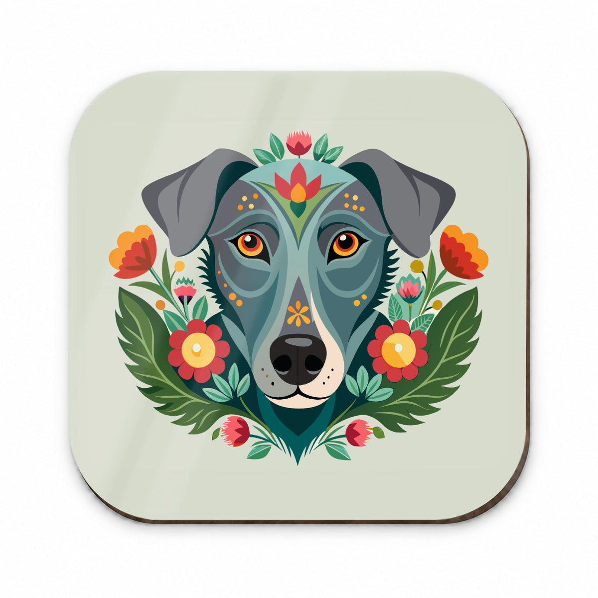 Weimador Head Floral Motif Fridge Magnet