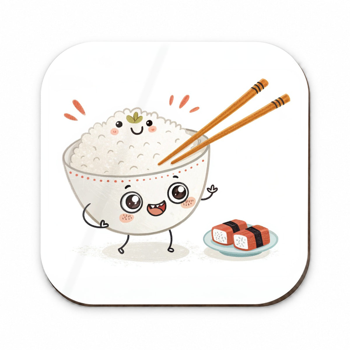 Kawaii White Rice Chopsticks Sushi Fridge Magnet