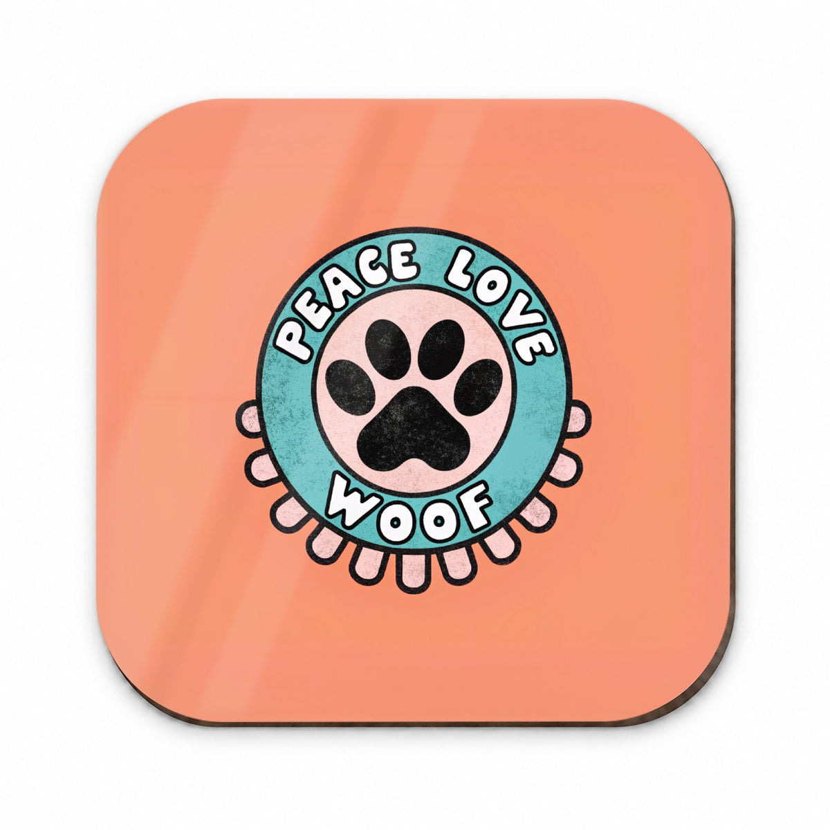 Peace Love Woof Dogs Paw Print Fridge Magnet