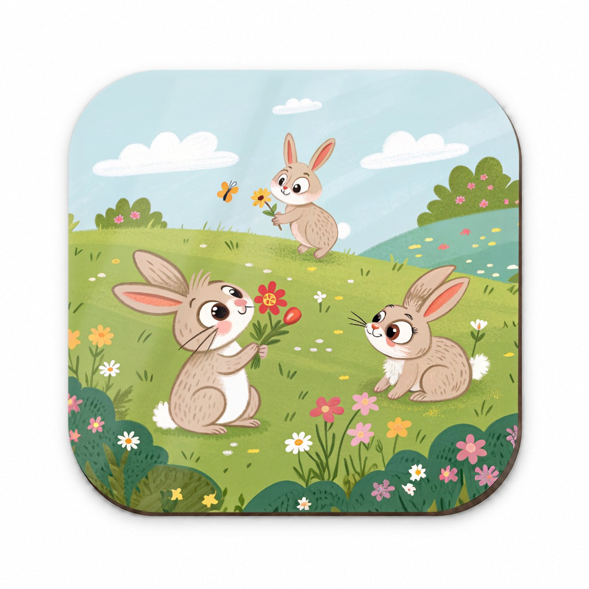 Scattered Cute Rabbits Bunnies Easter Fridge Magnet