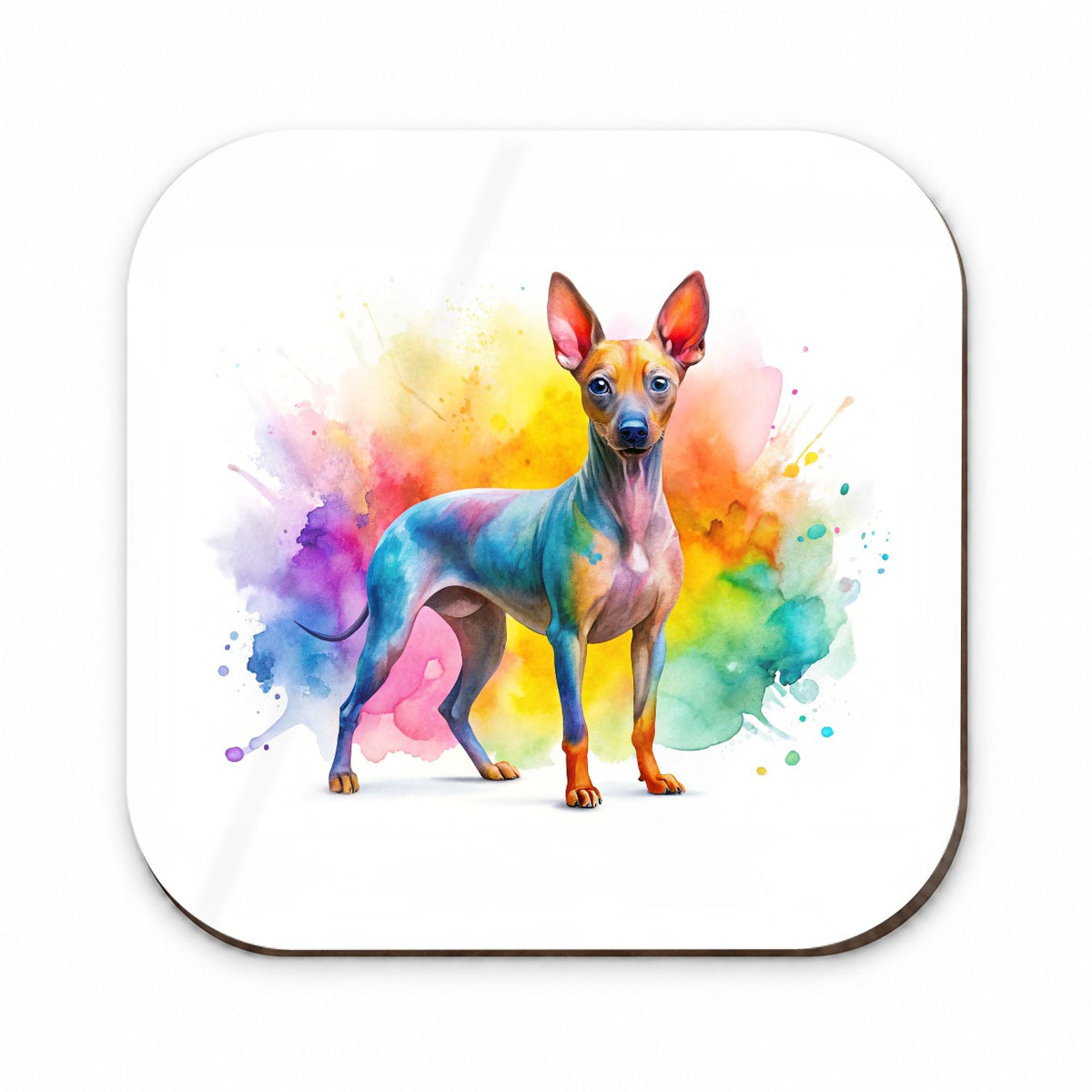 American Hairless Terrier Dog Watercolor Style Fridge Magnet