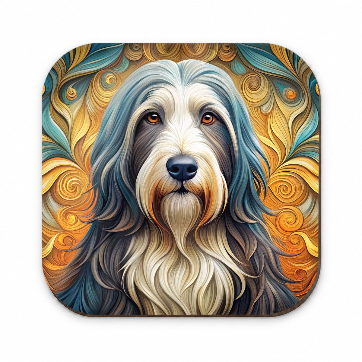 Bearded Collie Dog Art Nouveau Fridge Magnet