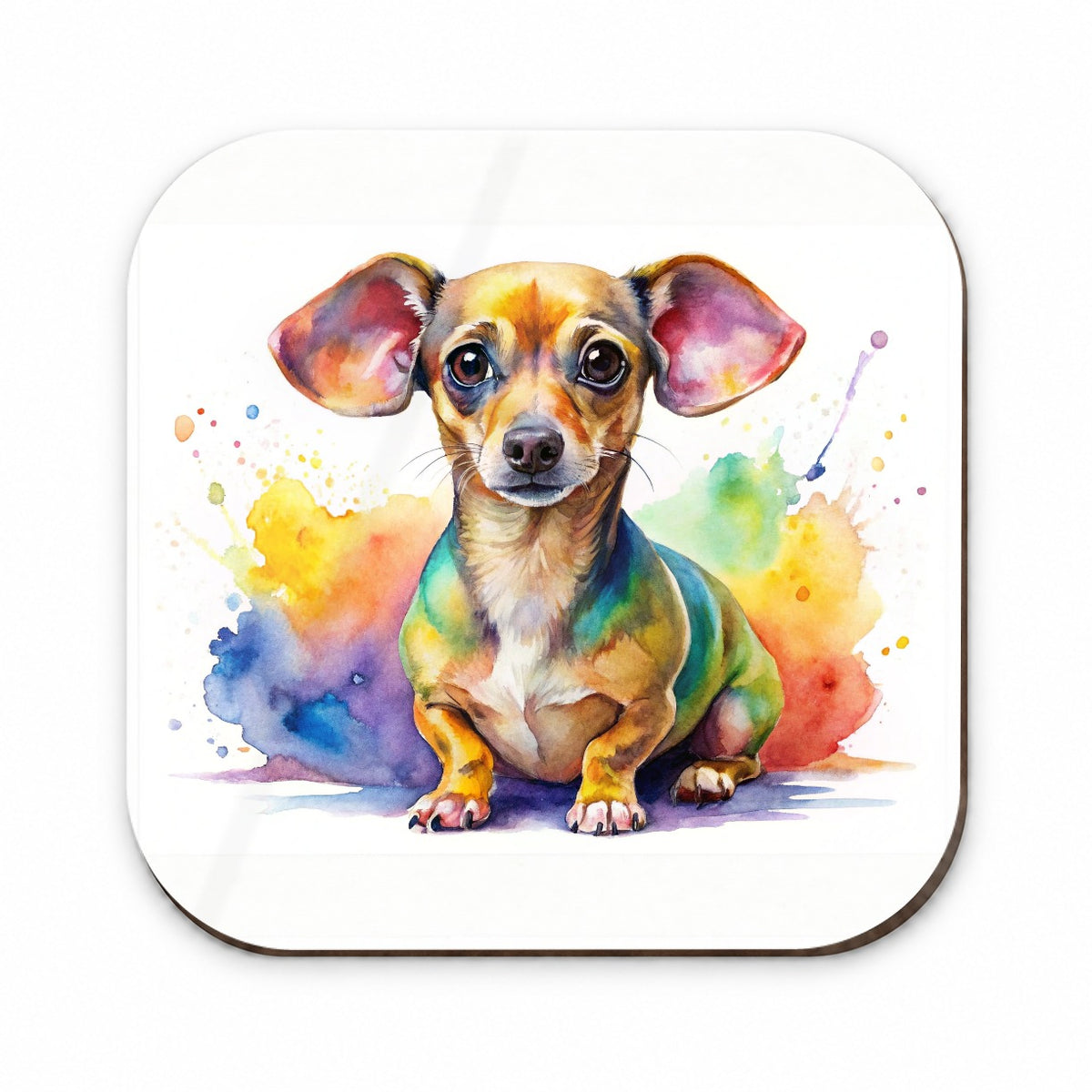 Chiweenie Dog Watercolor Style Fridge Magnet