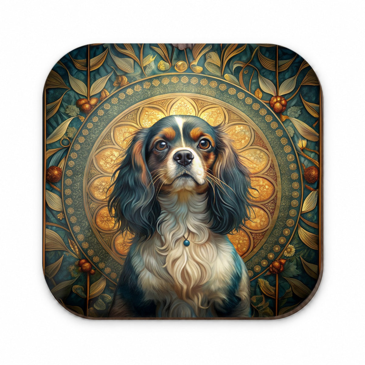 English Toy Spaniel Dog Art Nouveau Fridge Magnet