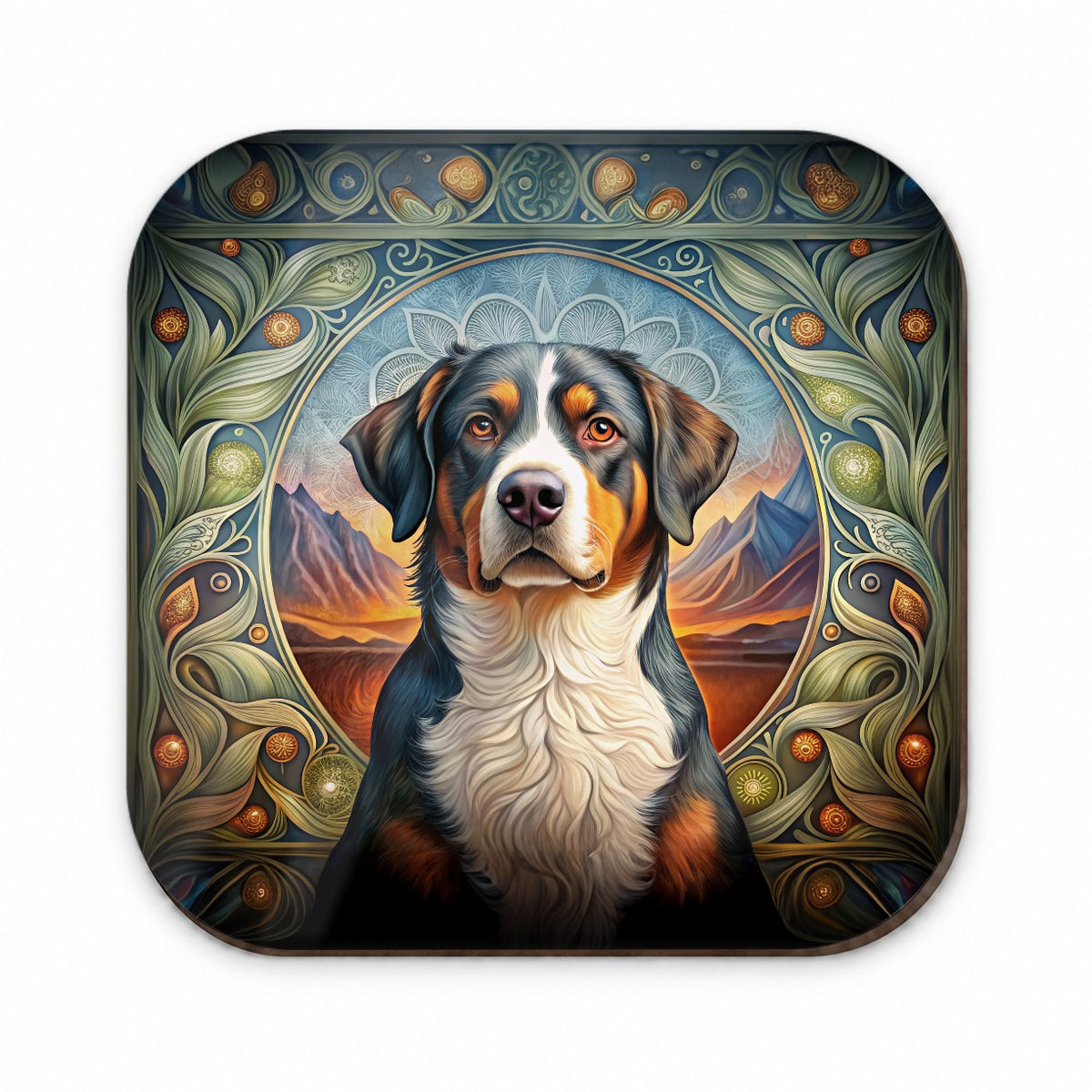 Greater Swiss Mountain Dog Art Nouveau Fridge Magnet
