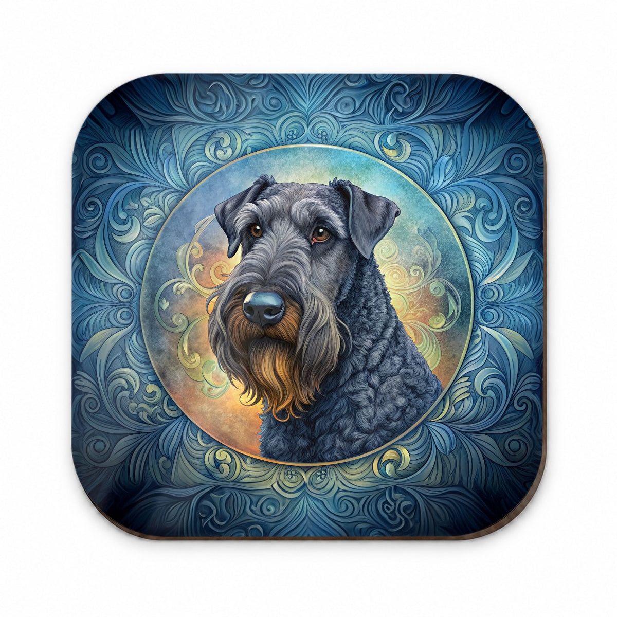 Kerry Blue Terrier Dog Art Nouveau Fridge Magnet