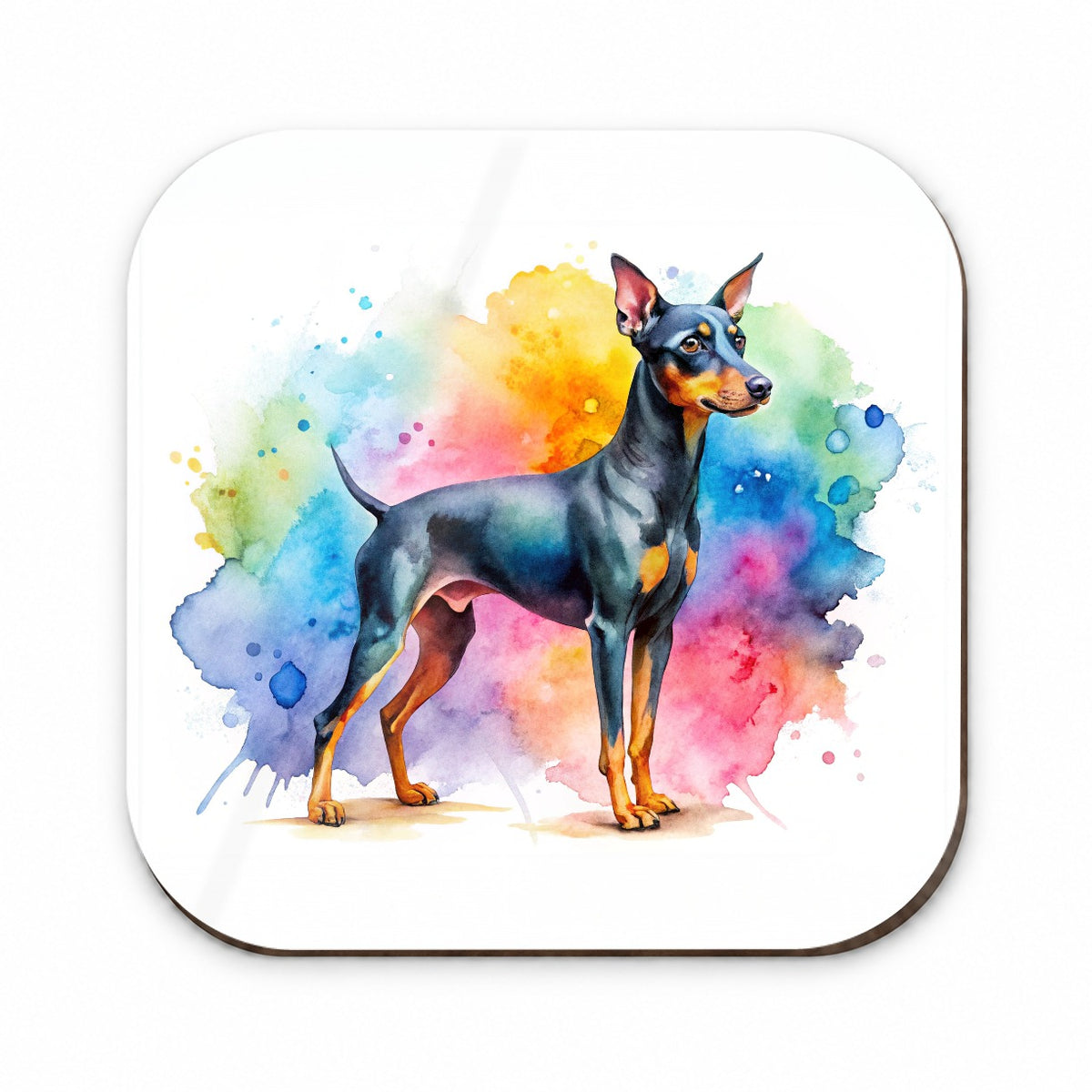 Manchester Terrier Dog Watercolor Style Fridge Magnet