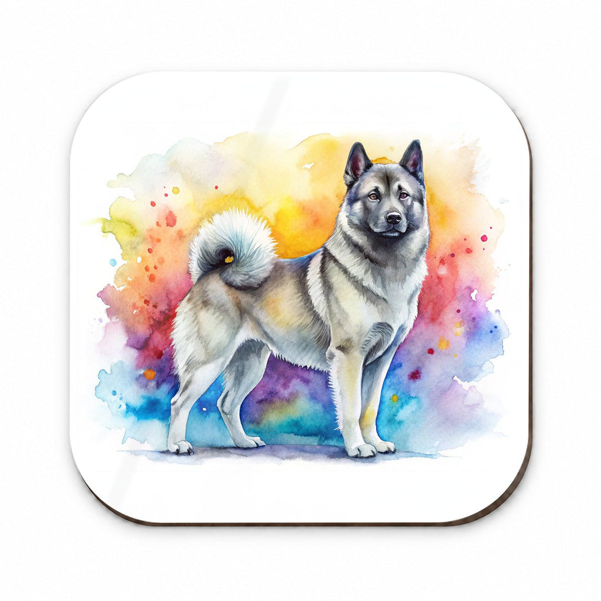 Norwegian Elkhound Dog Watercolor Style Fridge Magnet