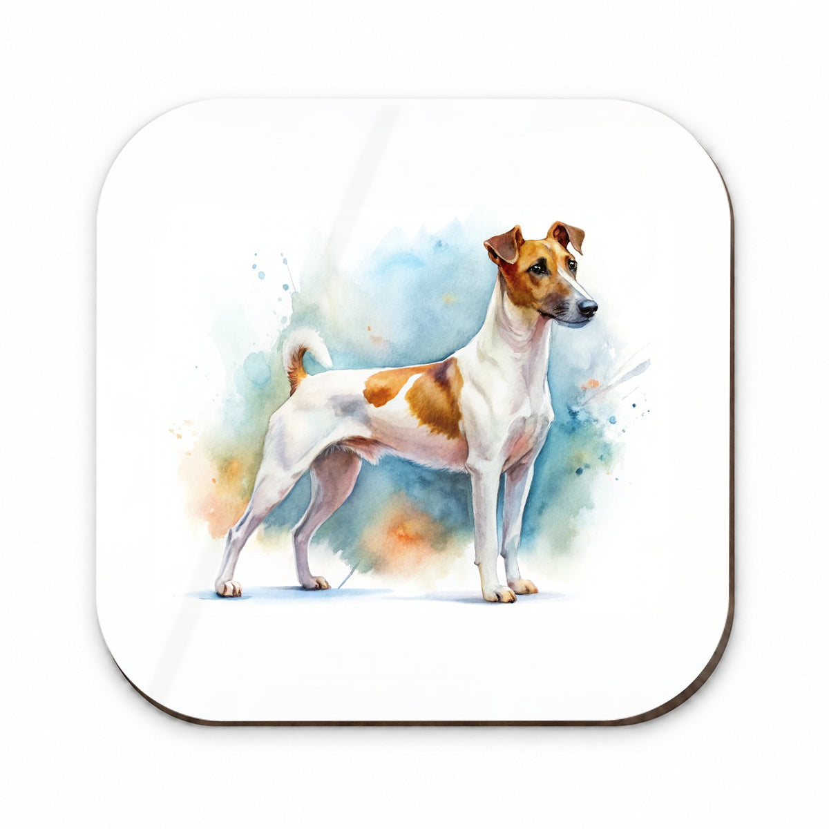 Smooth Fox Terrier Dog Watercolor Style Fridge Magnet