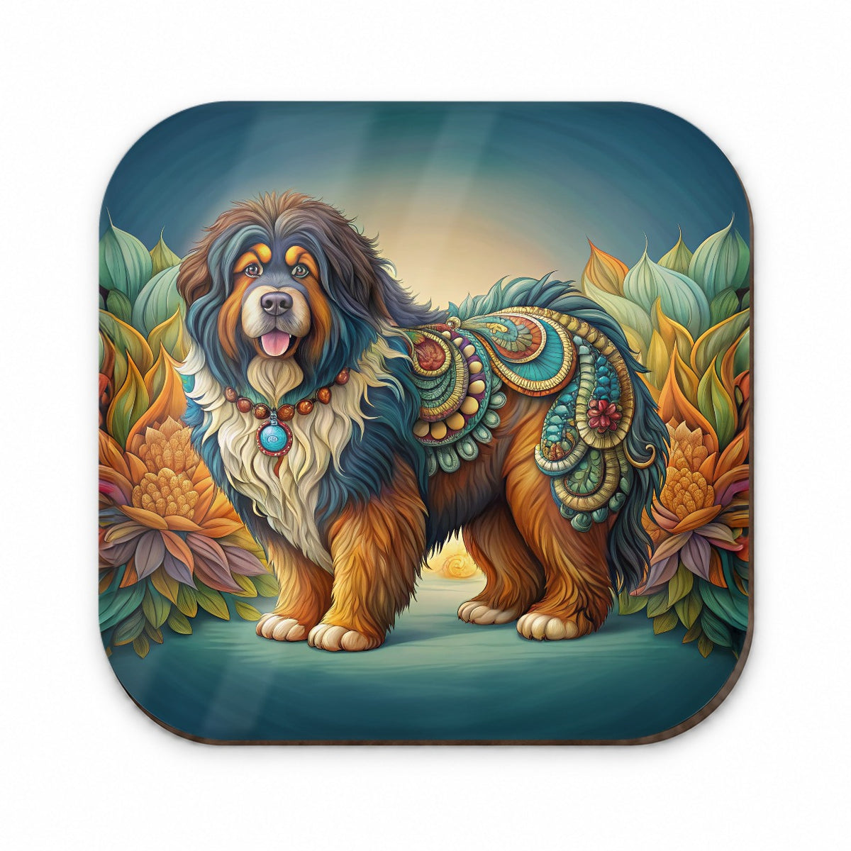 Tibetan Mastiff Dog Art Nouveau Fridge Magnet