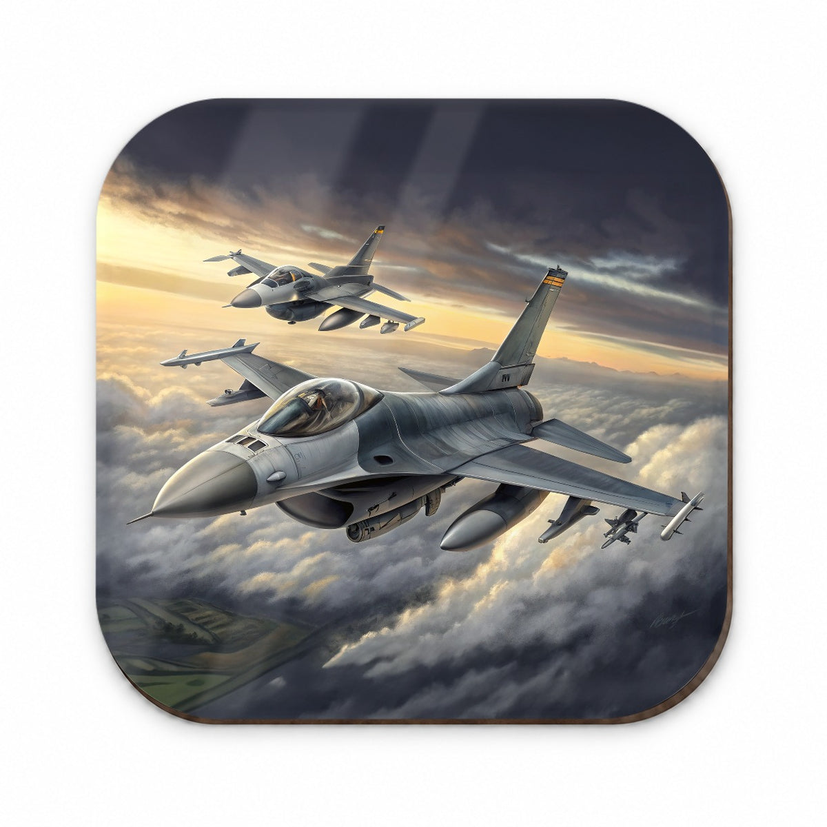 F-16 Fighting Falcon Viper Planes Flying In Formation Fridge Magnet