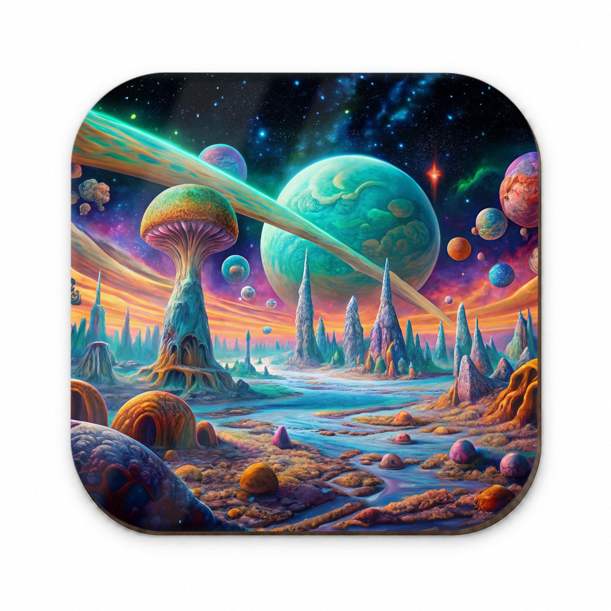 Psychedelic Alien Planet Vibrant Colors Fridge Magnet