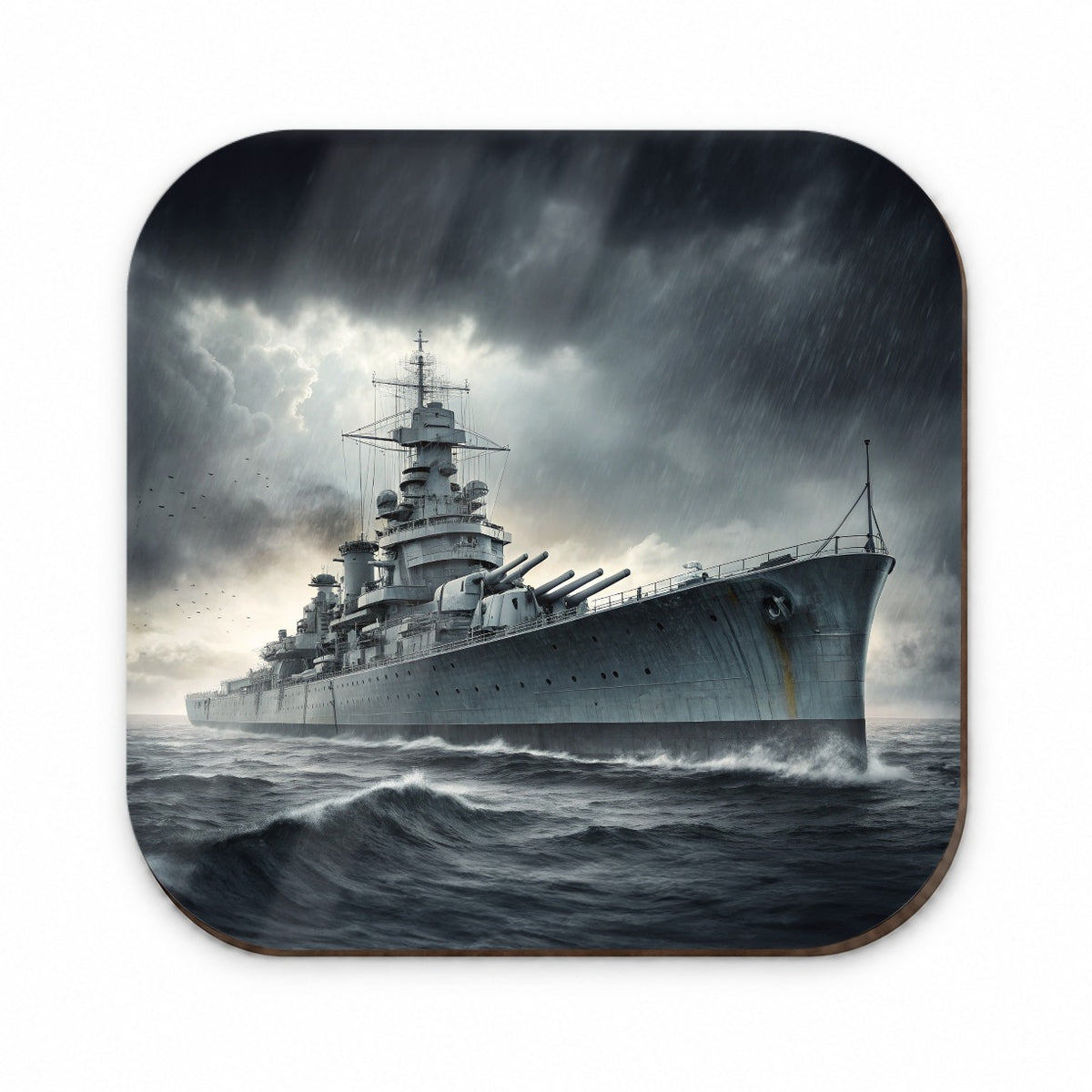 WWII Battleship At Sea Fridge Magnet