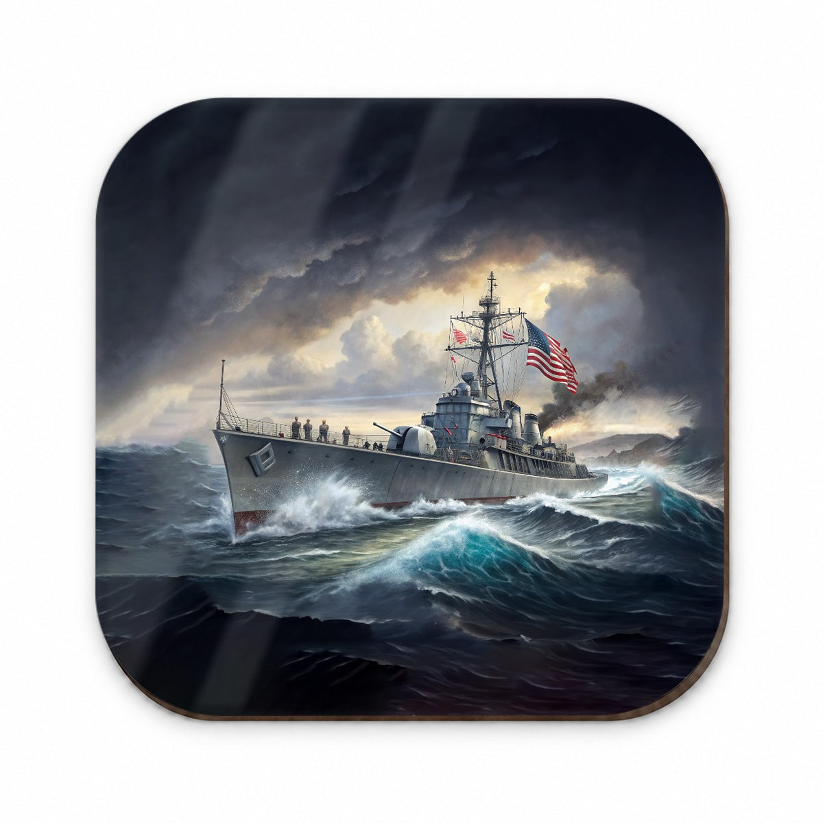 WWII US Navy Destroyer at Sea Fridge Magnet