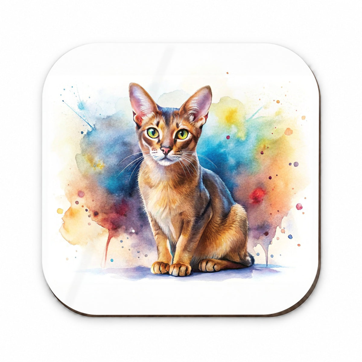 Abyssinian Cat Watercolor Style Fridge Magnet