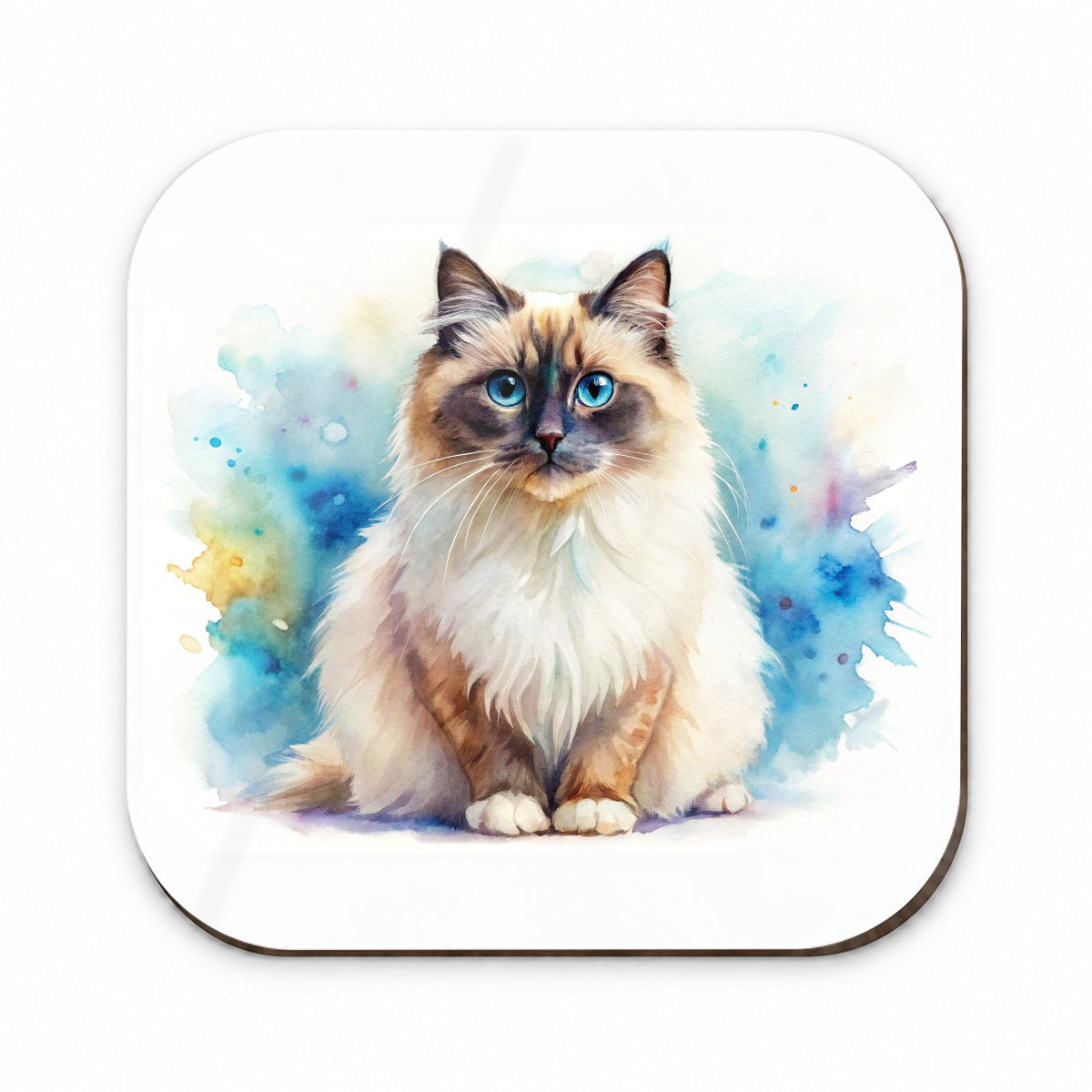 Birman Cat Watercolor Style Fridge Magnet