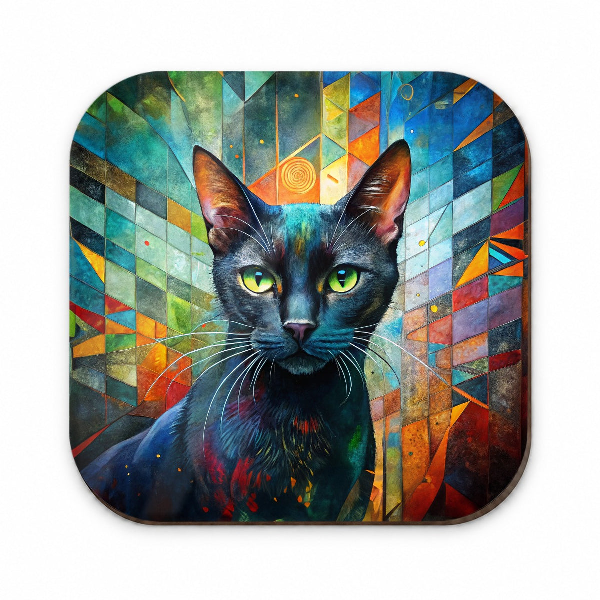 Bombay Black Cat Abstract Art Fridge Magnet