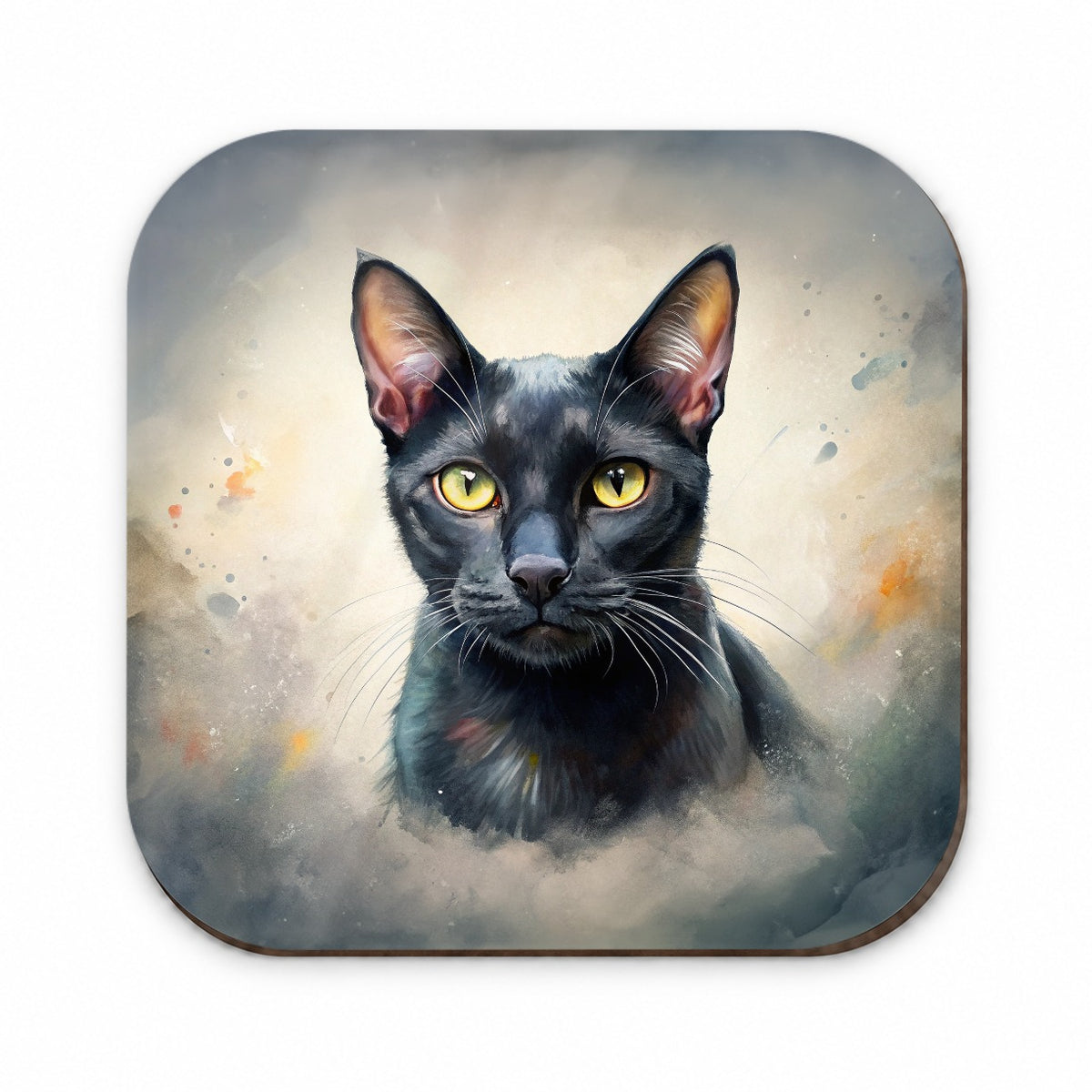 Bombay Black Cat Illustration Fridge Magnet