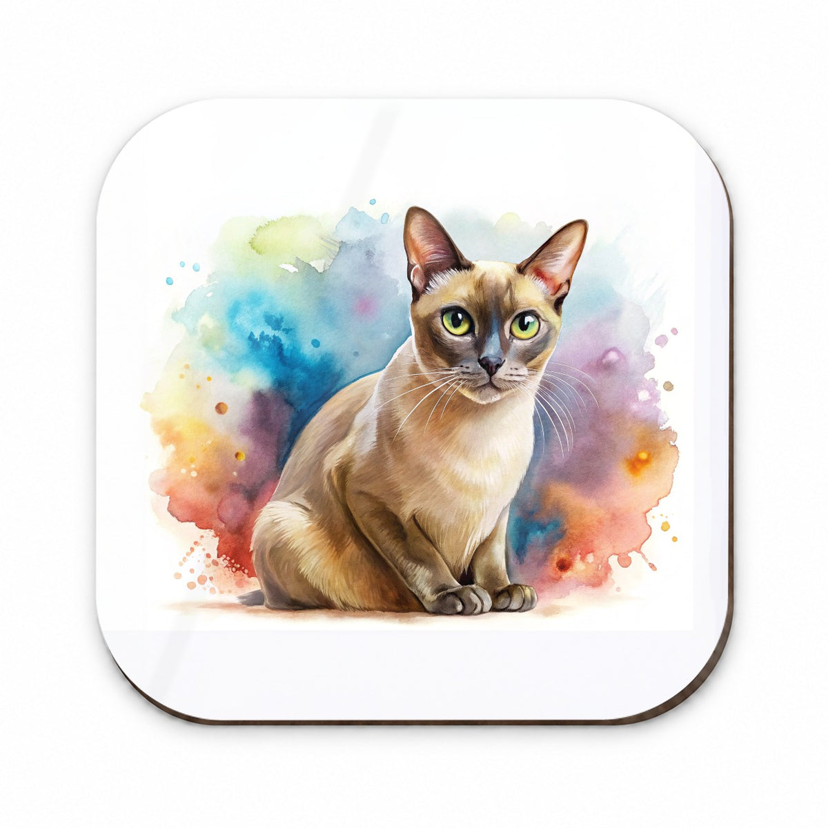 Burmese Cat Watercolor Style Fridge Magnet