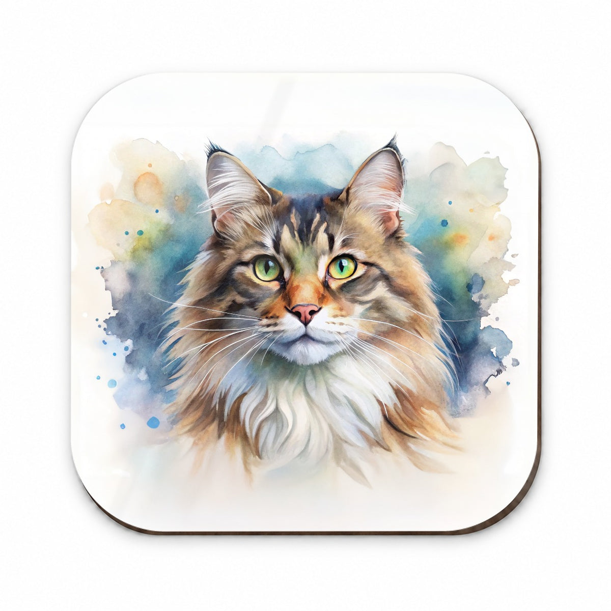 Norwegian Forest Cat Watercolor Style Fridge Magnet