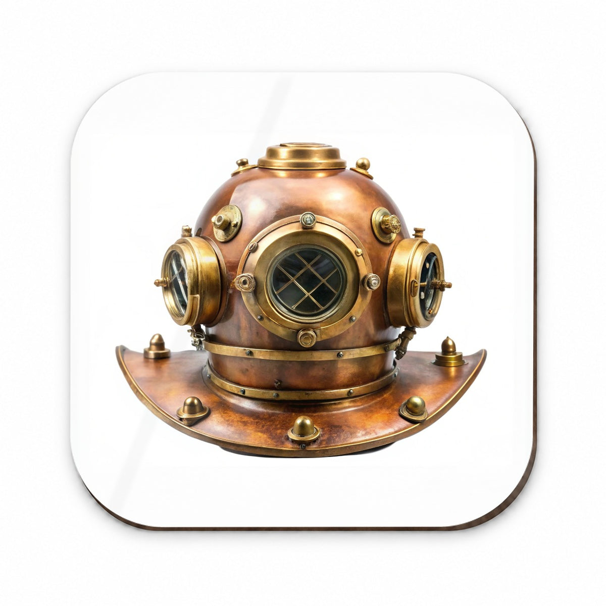 Retro Copper And Brass Diving Helmet Fridge Magnet