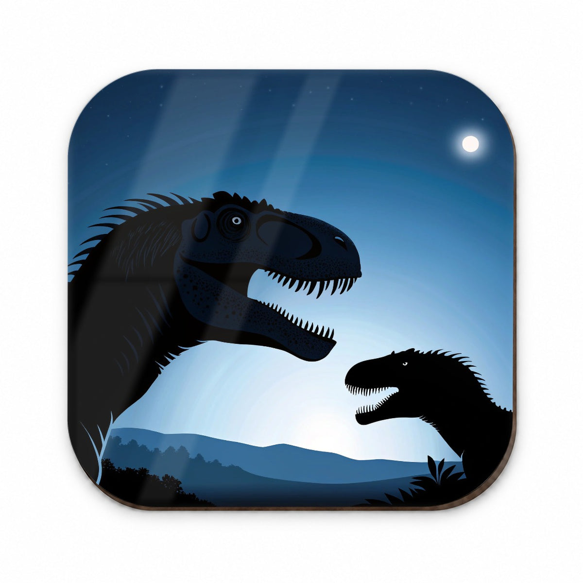 Allosaurus Silhouettes Night Dinosaurs Fridge Magnet