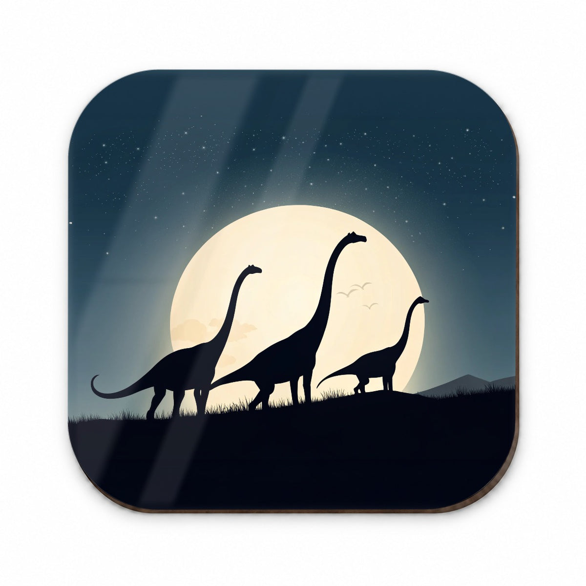 Apatosaurus Silhouettes Moon Night Dinosaurs Fridge Magnet