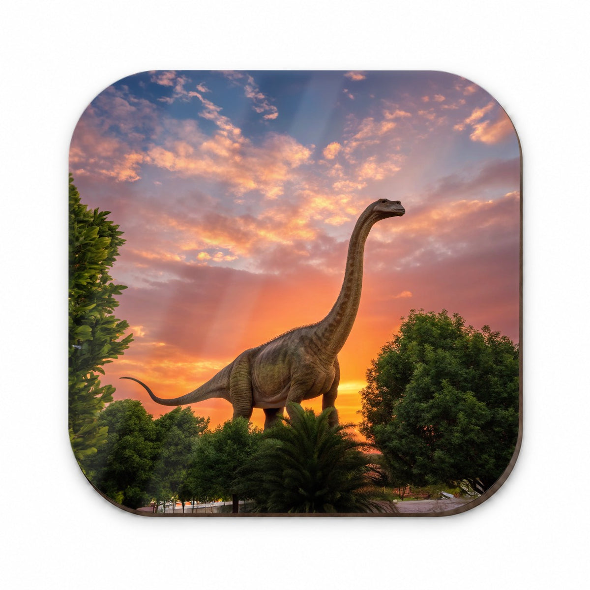 Apatosaurus Sunset Dinosaur Fridge Magnet