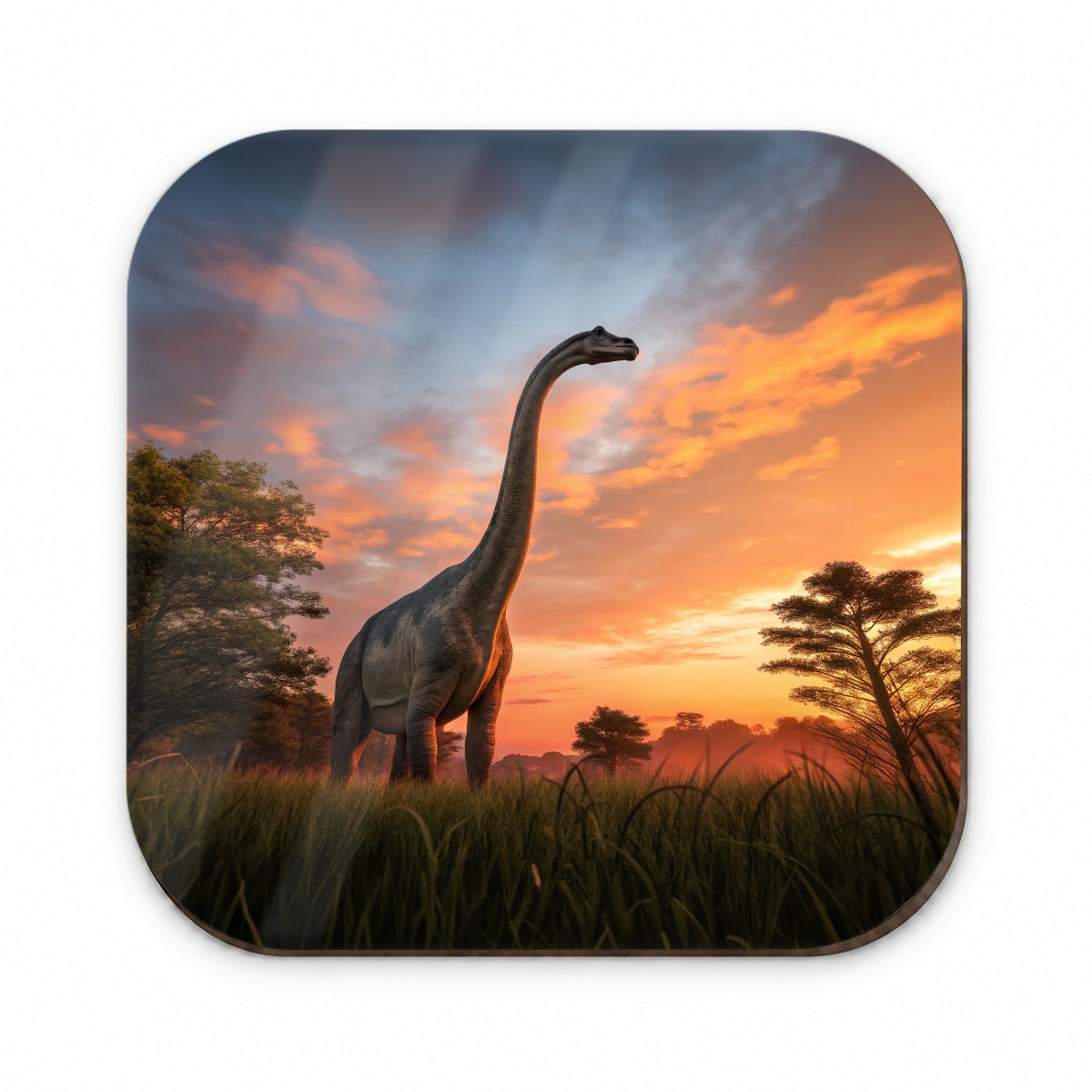 Apatosaurus Sunset Sunrise Dinosaur Fridge Magnet