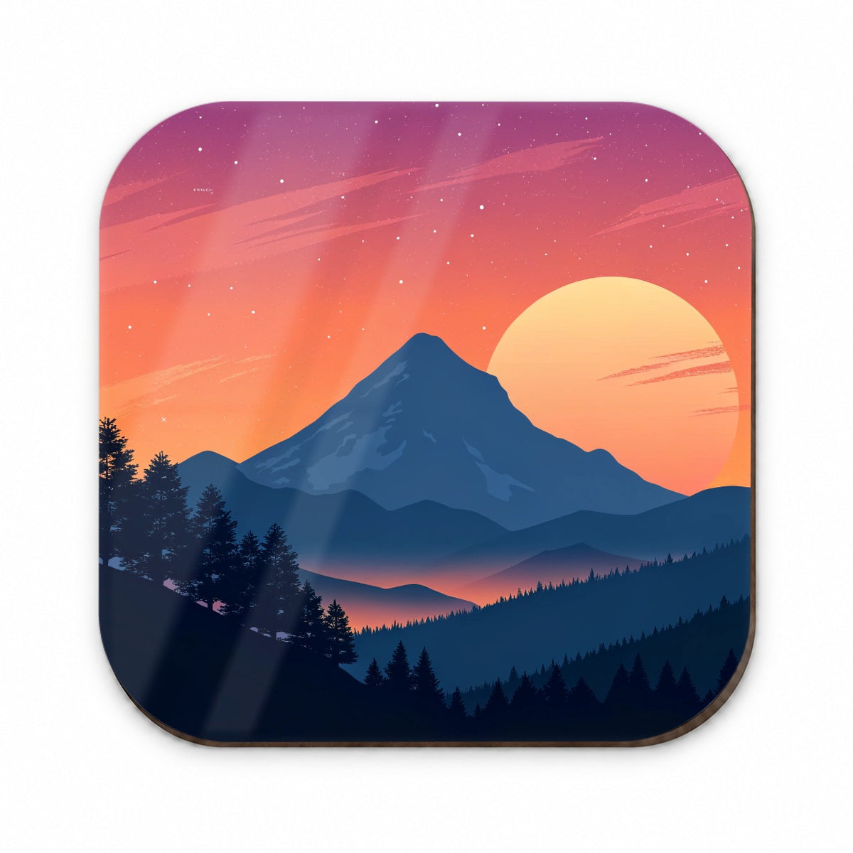 Beautiful Mountain Sunset Fridge Magnet
