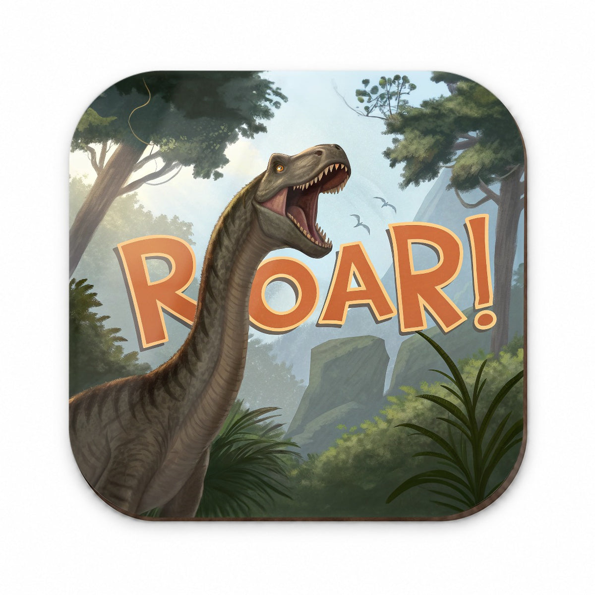 Brachiosaurus Roar Bold Text Dinosaur Fridge Magnet